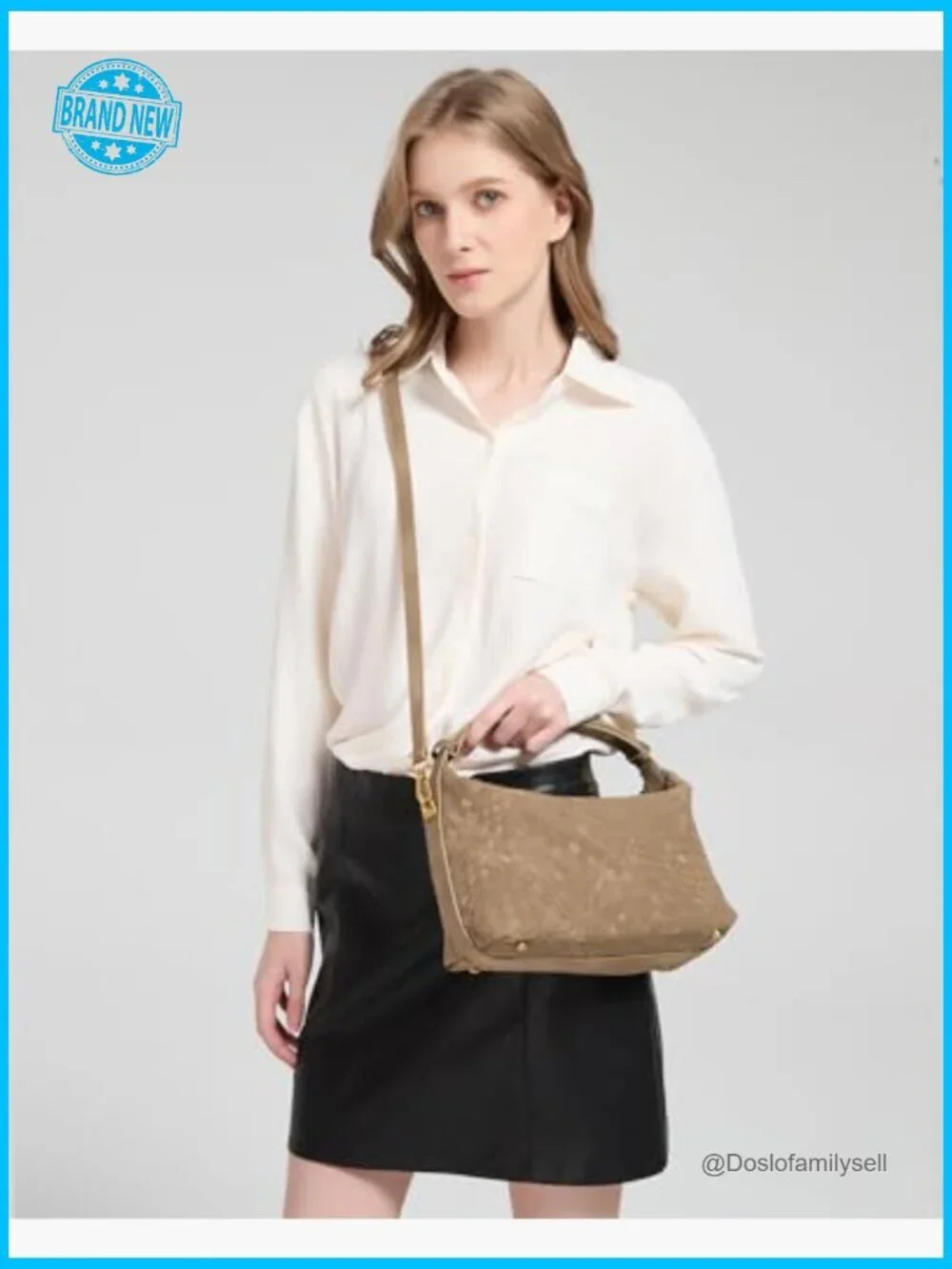 Woven Suede Hobo Bag Medium Slouchy Shoulder Crossbody Purse Adjustable Strap